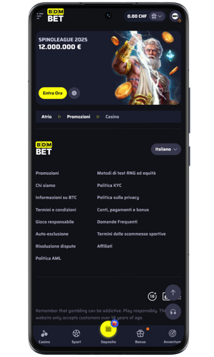 Homepage app Svizzera